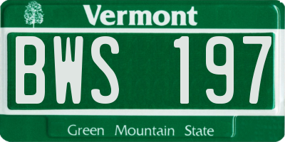 VT license plate BWS197
