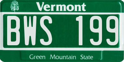 VT license plate BWS199