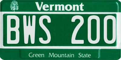 VT license plate BWS200