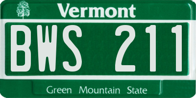 VT license plate BWS211