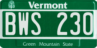 VT license plate BWS230