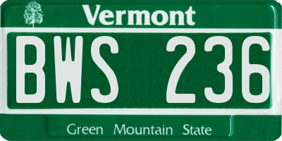 VT license plate BWS236