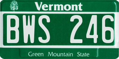 VT license plate BWS246