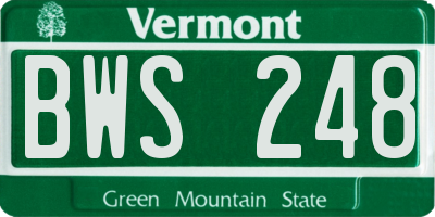 VT license plate BWS248