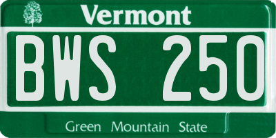 VT license plate BWS250