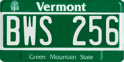 VT license plate BWS256