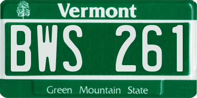 VT license plate BWS261