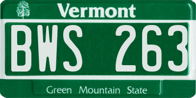 VT license plate BWS263