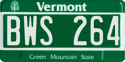 VT license plate BWS264