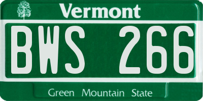 VT license plate BWS266