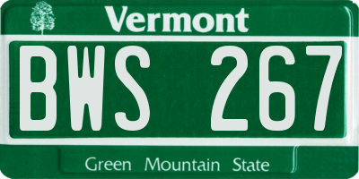 VT license plate BWS267