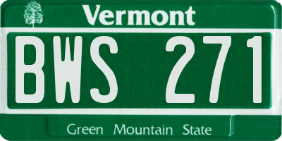 VT license plate BWS271