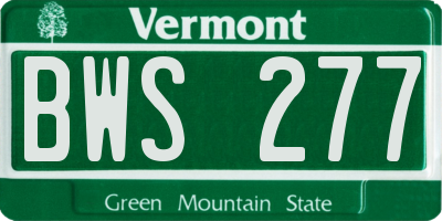 VT license plate BWS277