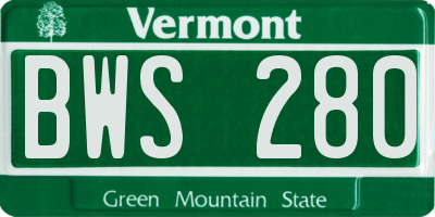 VT license plate BWS280