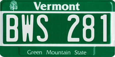 VT license plate BWS281