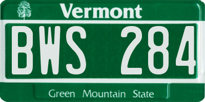 VT license plate BWS284