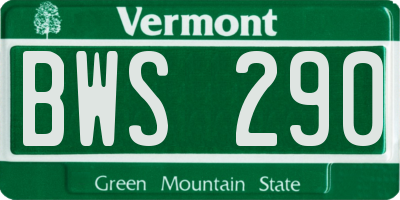 VT license plate BWS290
