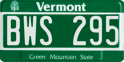 VT license plate BWS295