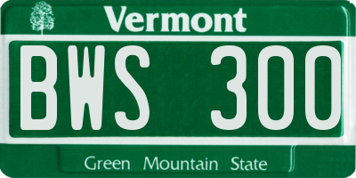 VT license plate BWS300
