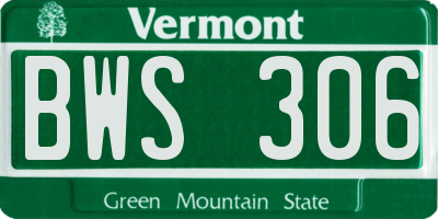 VT license plate BWS306