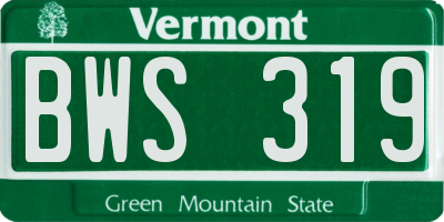 VT license plate BWS319