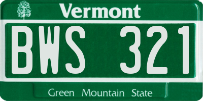 VT license plate BWS321