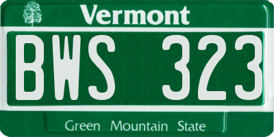 VT license plate BWS323