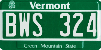 VT license plate BWS324