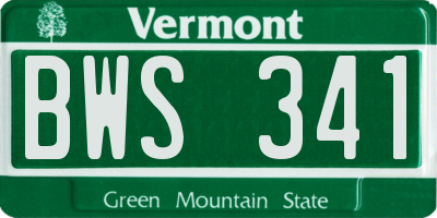 VT license plate BWS341