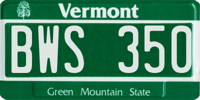 VT license plate BWS350