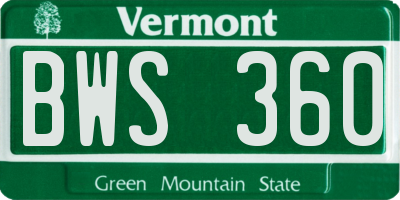 VT license plate BWS360