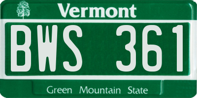 VT license plate BWS361