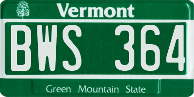 VT license plate BWS364