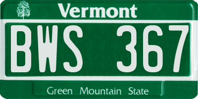 VT license plate BWS367