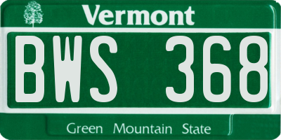 VT license plate BWS368