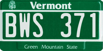VT license plate BWS371