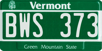 VT license plate BWS373