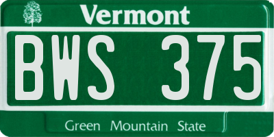 VT license plate BWS375
