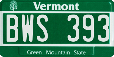 VT license plate BWS393