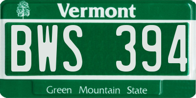 VT license plate BWS394
