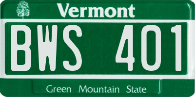 VT license plate BWS401