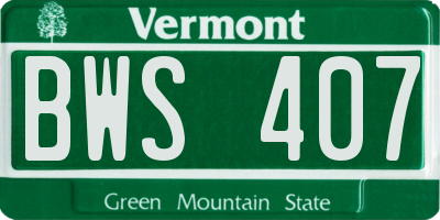 VT license plate BWS407