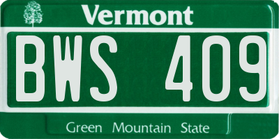 VT license plate BWS409