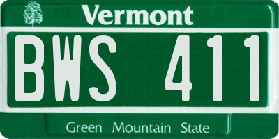 VT license plate BWS411