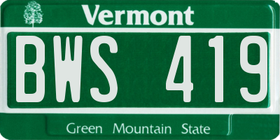 VT license plate BWS419
