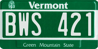 VT license plate BWS421