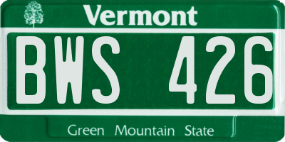 VT license plate BWS426