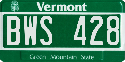 VT license plate BWS428