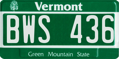 VT license plate BWS436