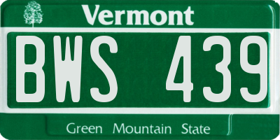 VT license plate BWS439